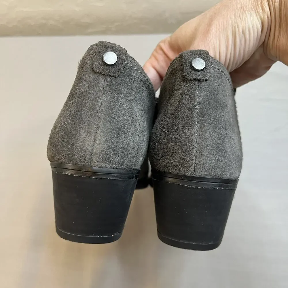 Naturalizer Zarie Ankle Boots/Bootie Womens 6.5N Gray Suede Short Side Zip